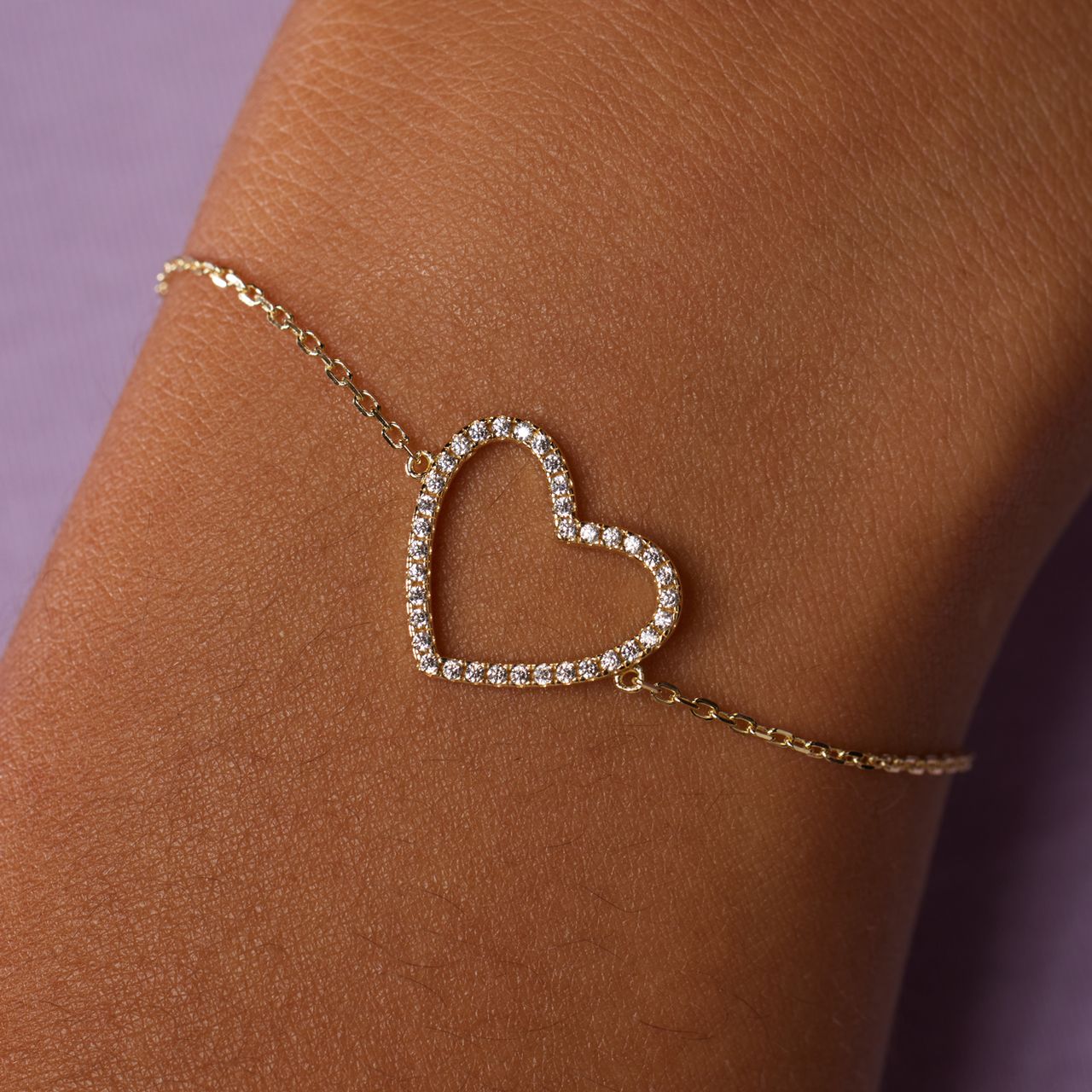 Zilveren goldplated armband met zirkonia