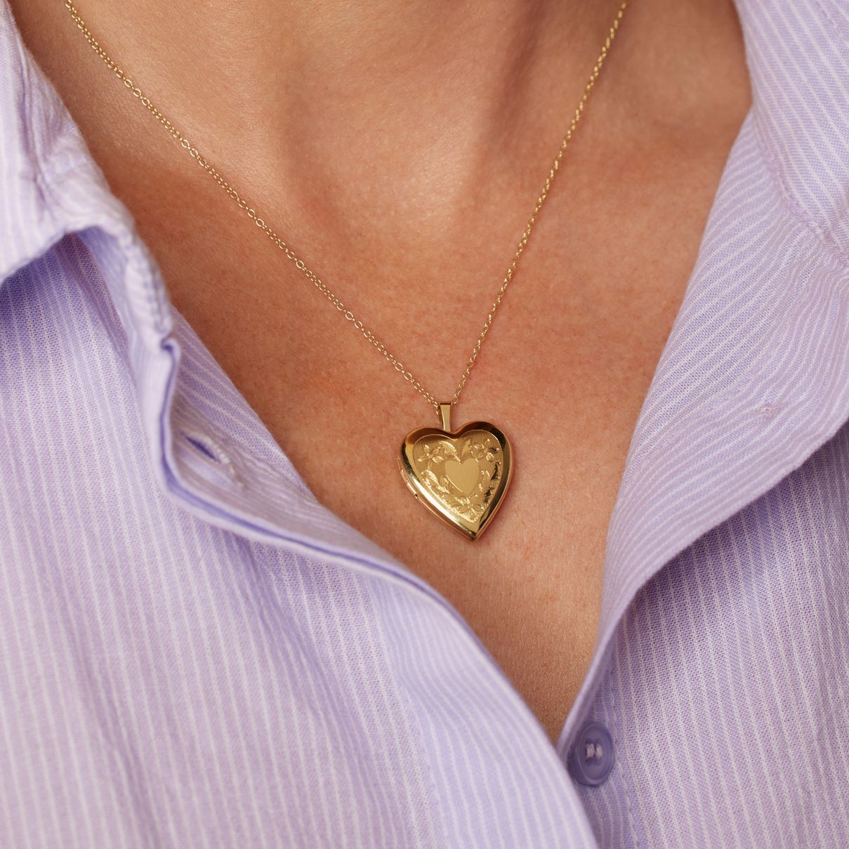 Zilveren goldplated hanger medaillon hart voor dames