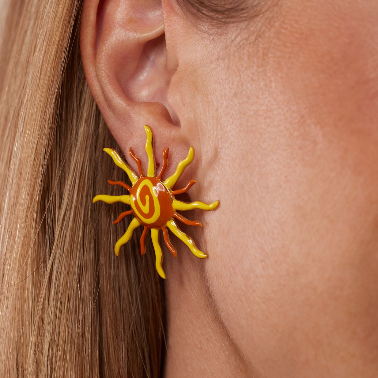 Edelstahl-Ohrstecker Sonne für Damen