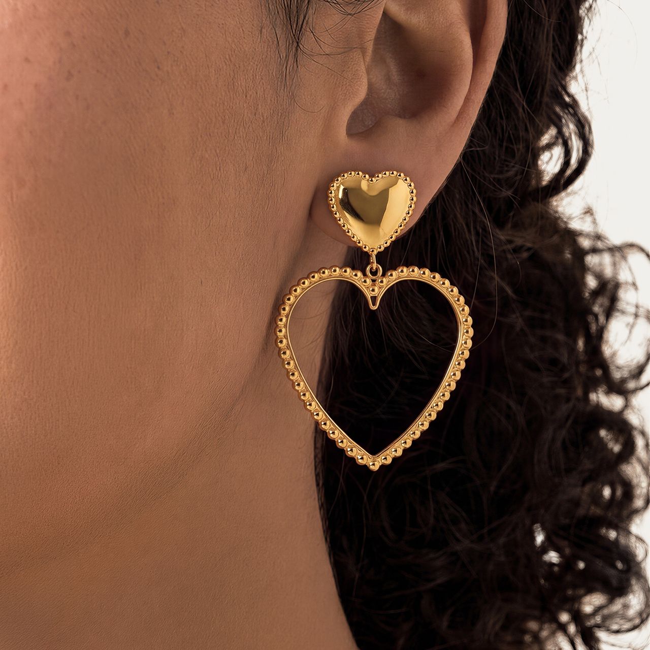 Stainless steel oorknoppen hart voor dames