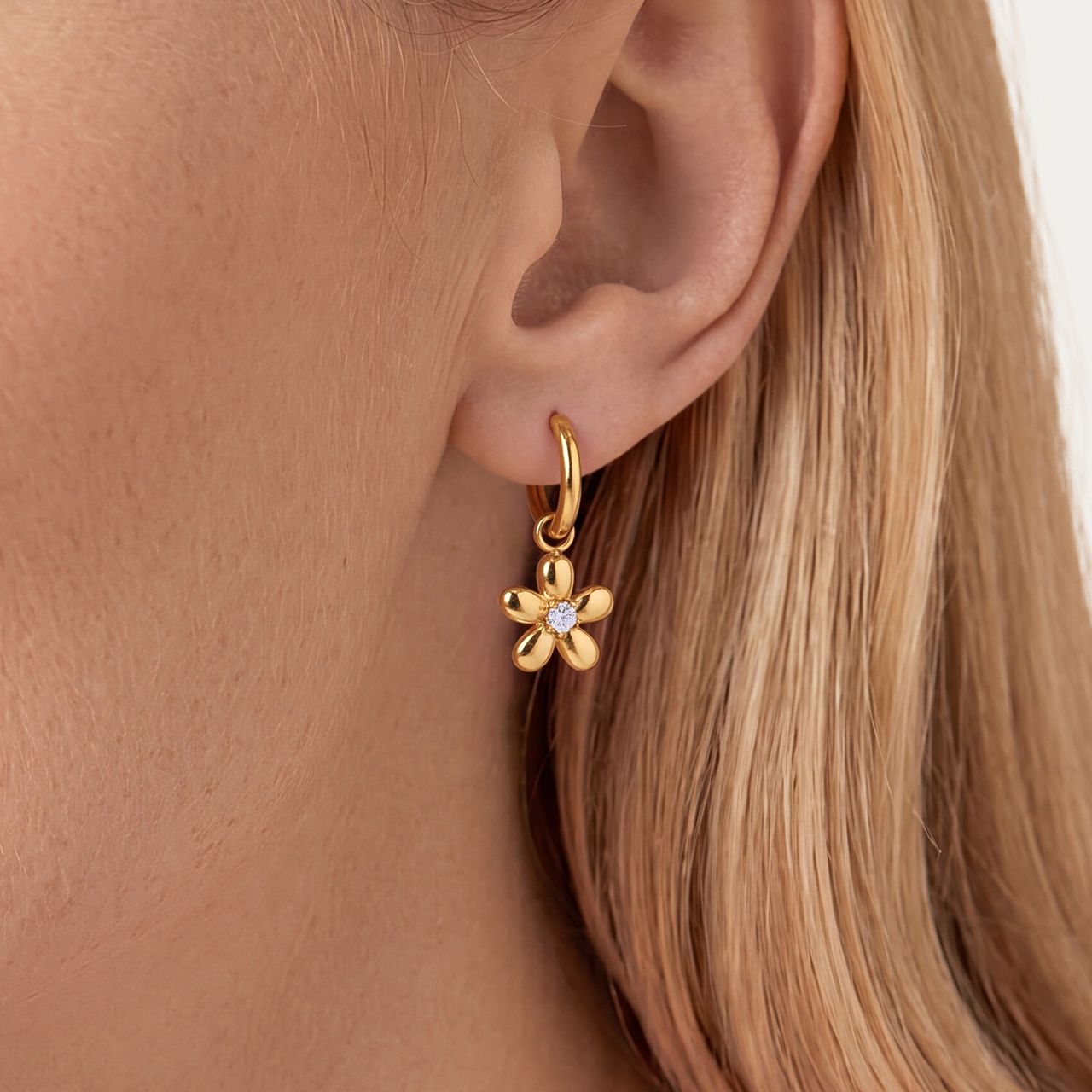 Stainless steel oorringen bloem voor dames