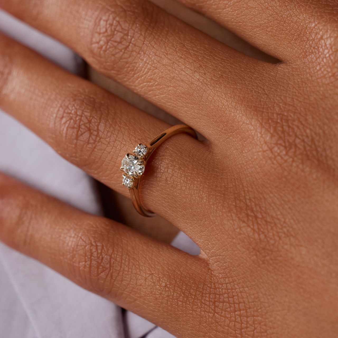14 karaat gouden ring met lab grown diamant 0.50ct