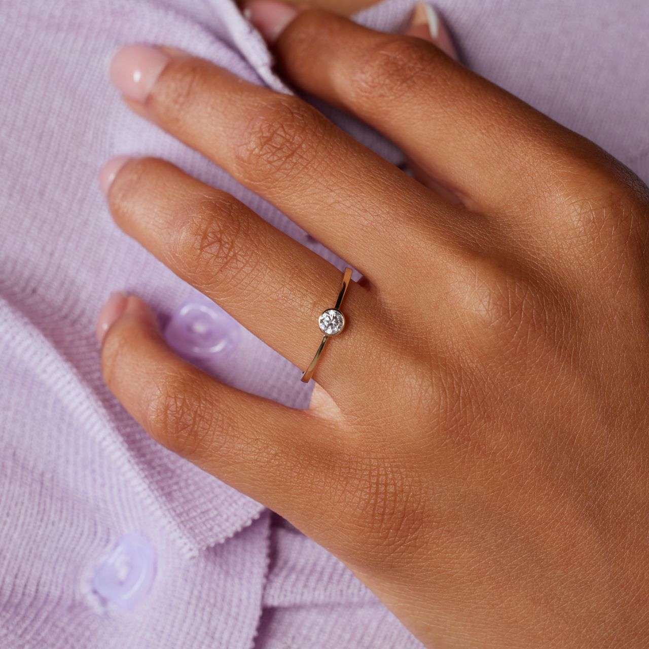 14 karaat gouden ring met zirkonia 4mm