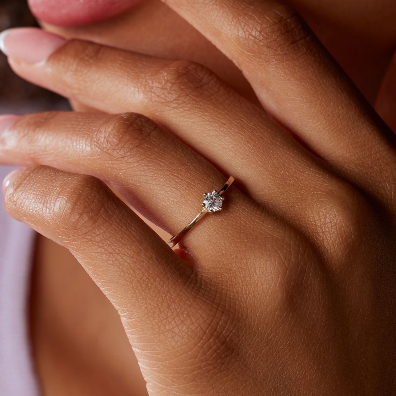 14 karaat gouden ring met zirkonia 4mm