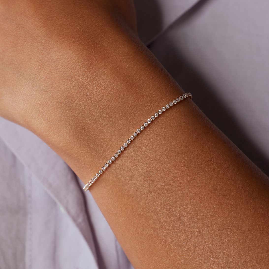 14 karaat gouden tennisarmband met zirkonia