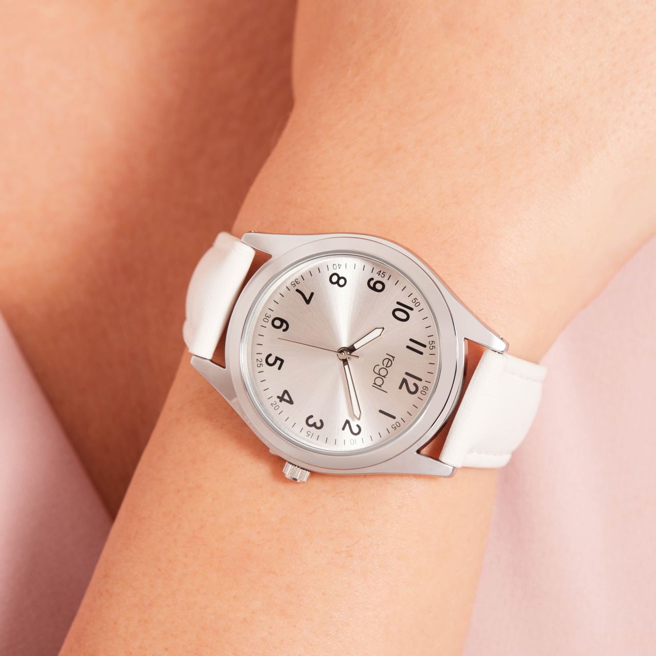 Regal Analoog Dames Horloge Wit PU leer