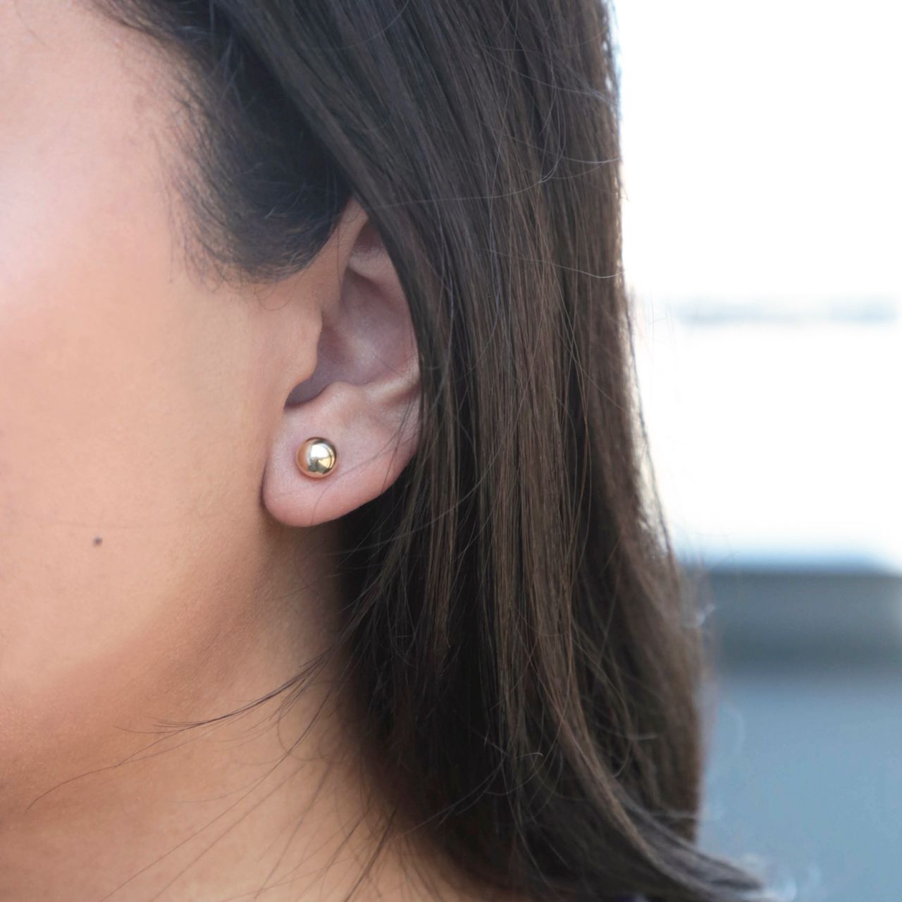 Ohrringe aus 375 Gold, Kugel, 7 mm
