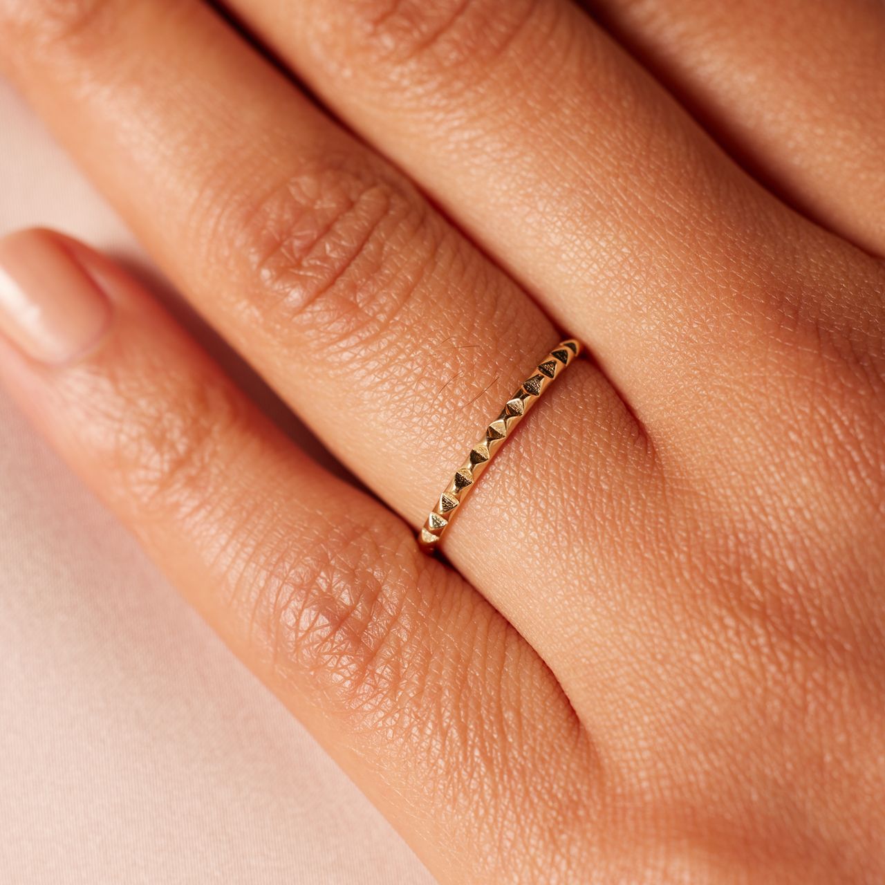 Ring, 585 Gelbgold, bearbeitet