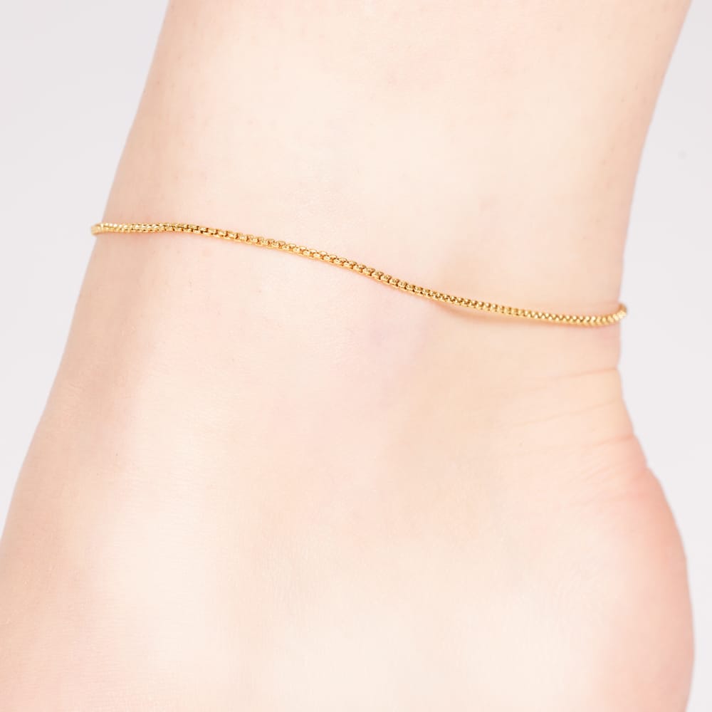 Gerecycleerd stainless steel goldplated enkelband venetiaanse schakel