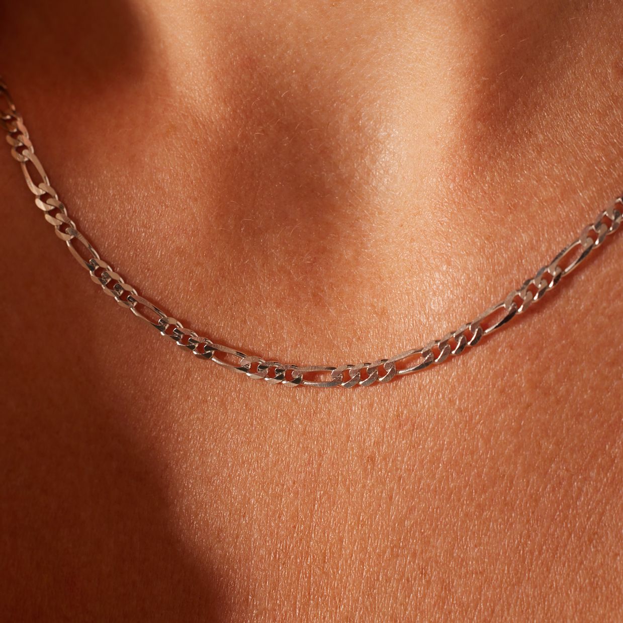 Halskette aus 925er Silber, Figaroglied