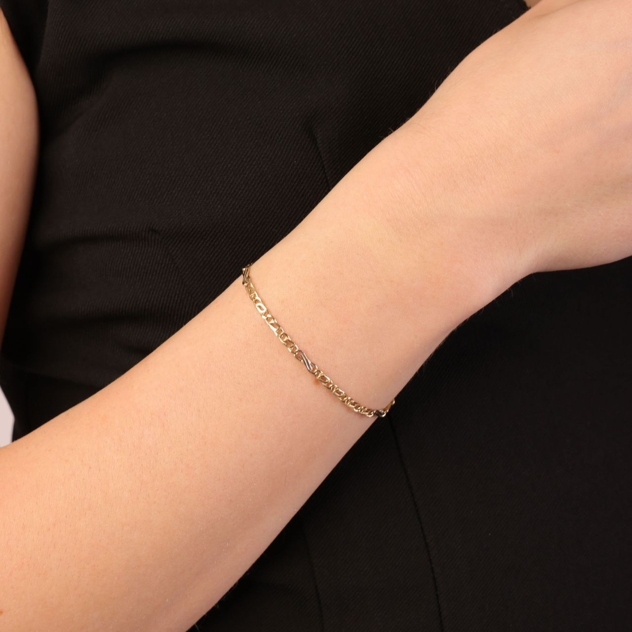 14 karaat bicolor gouden armband