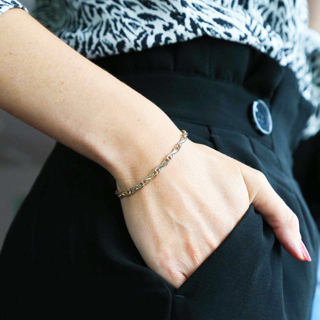 14 Karaat bicolor gouden armband
