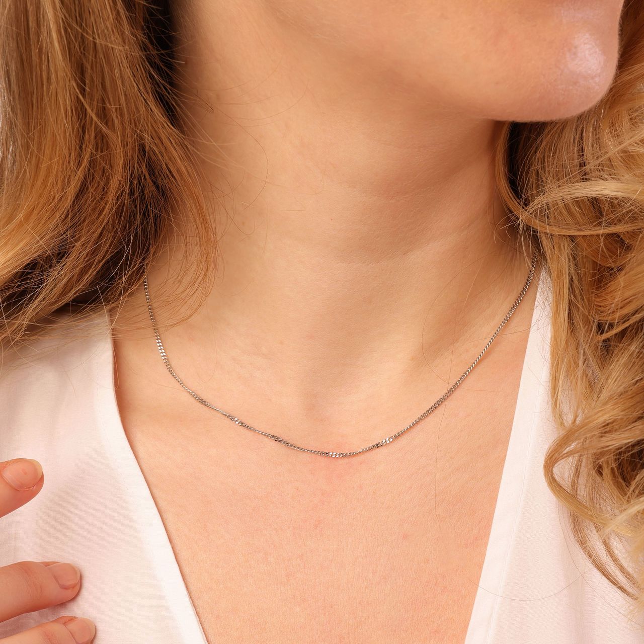 Gerecycleerd zilveren ketting gourmet