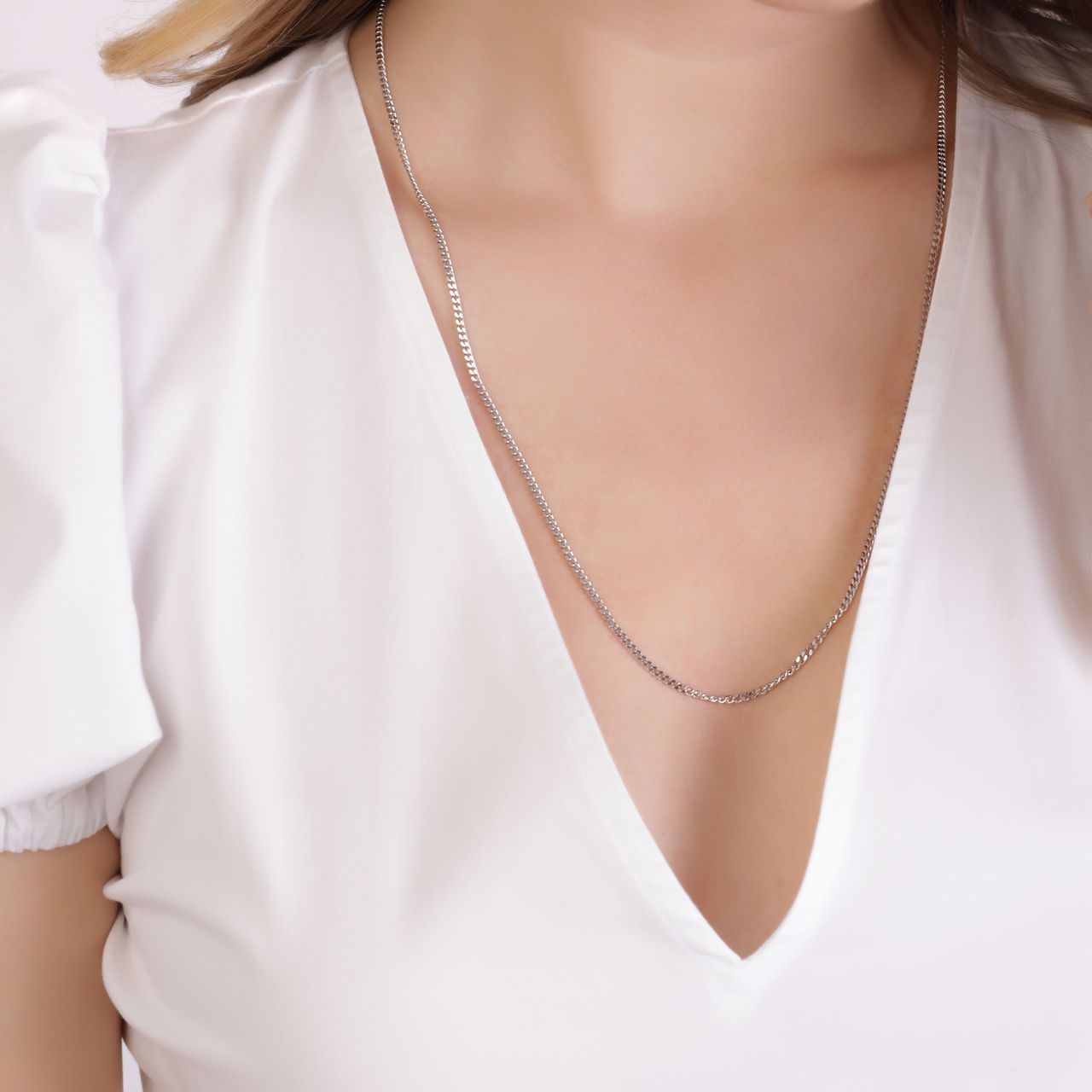 Halskette, 925 Silber, mit Gourmetglied