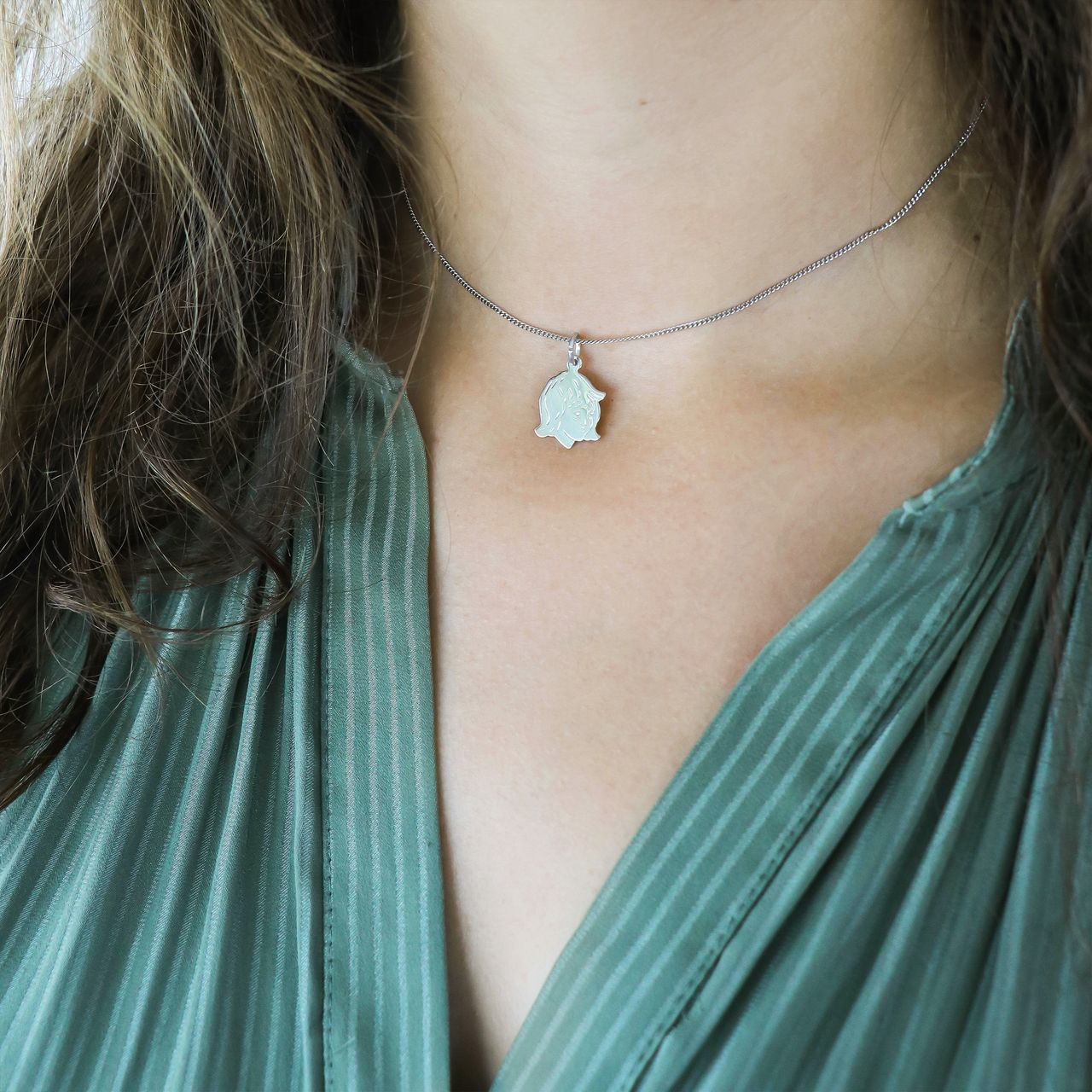 Anhänger, 925 Silber, Mädchenkopf