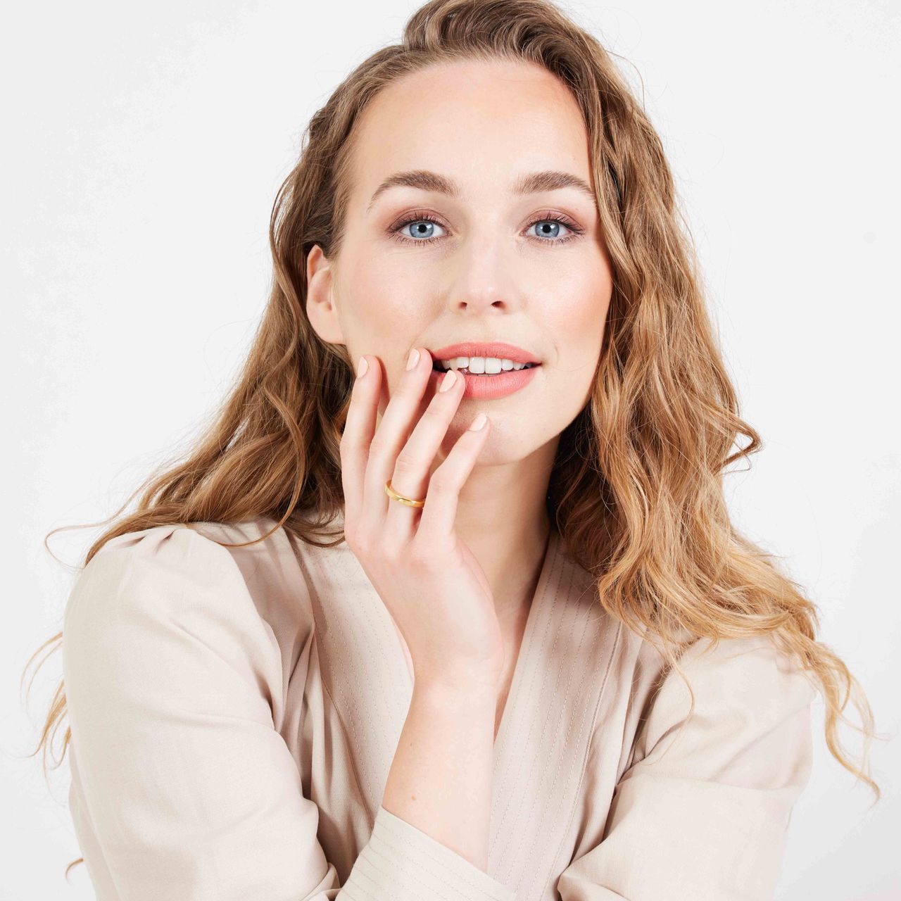 Goldplated ring voor dames