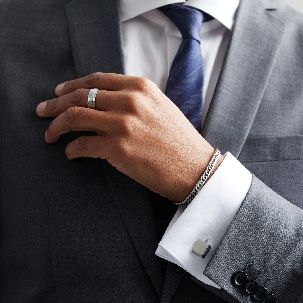 Gerecycled stainless steel herenring mat/glans