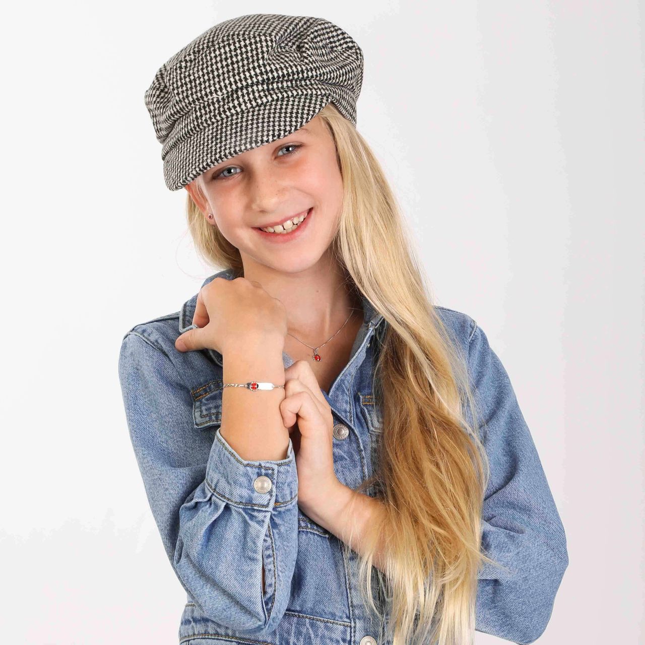 Plättchenarmband für Kinder, 925 Silber, Marienkäfer