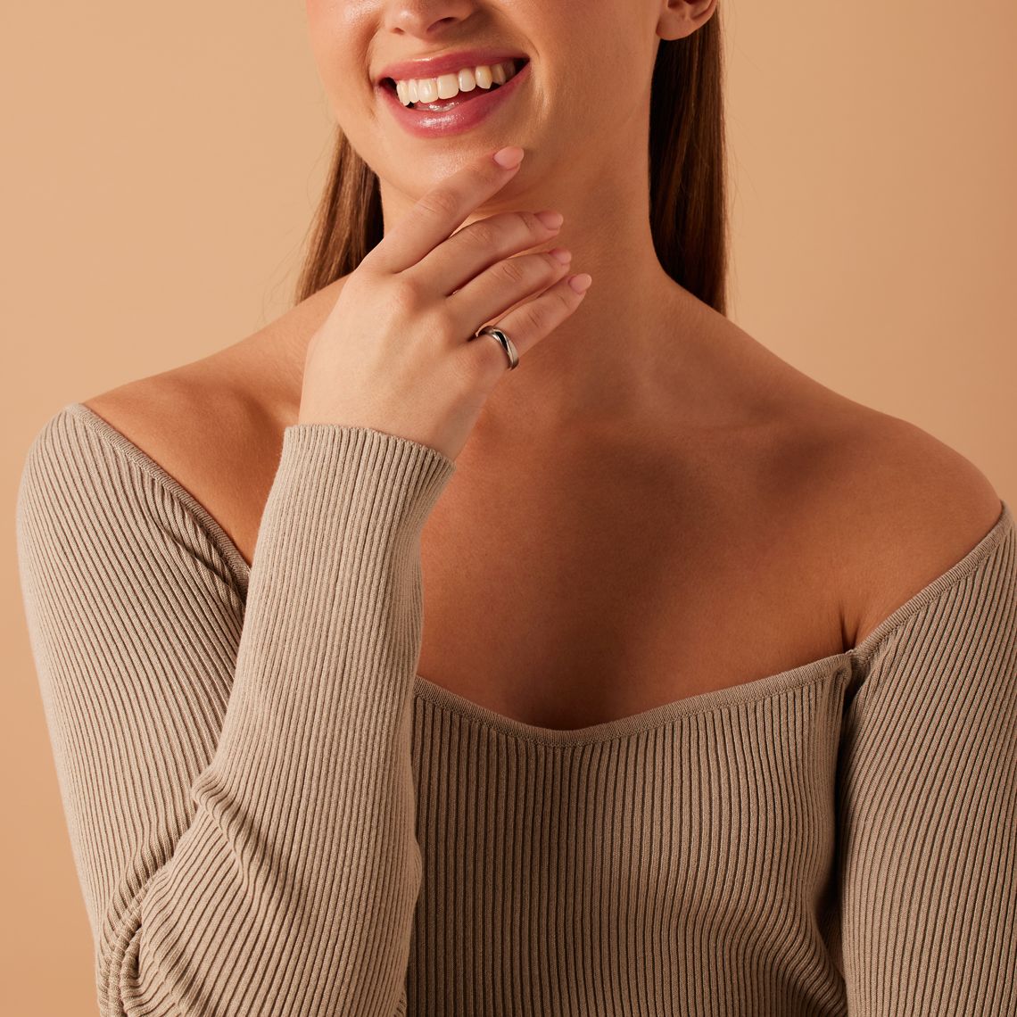 Gerecycled stainless steel liefdesring sydney dames