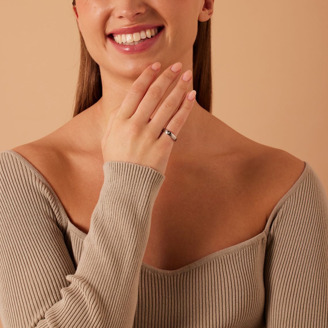 Gerecycleerd stainless steel liefdesring rome dames