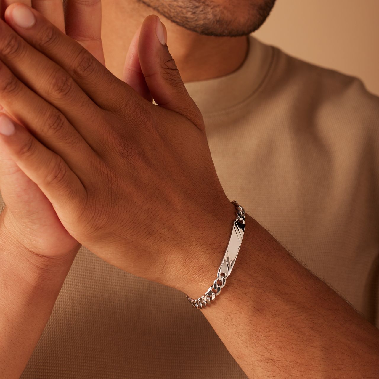 925 Silber Plattenarmband für Herren