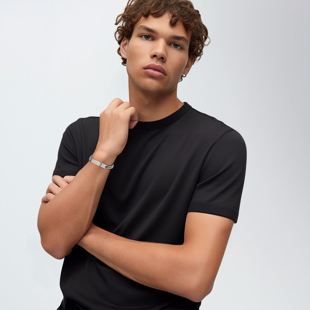 Plattenarmband für Herren aus Edelstahl