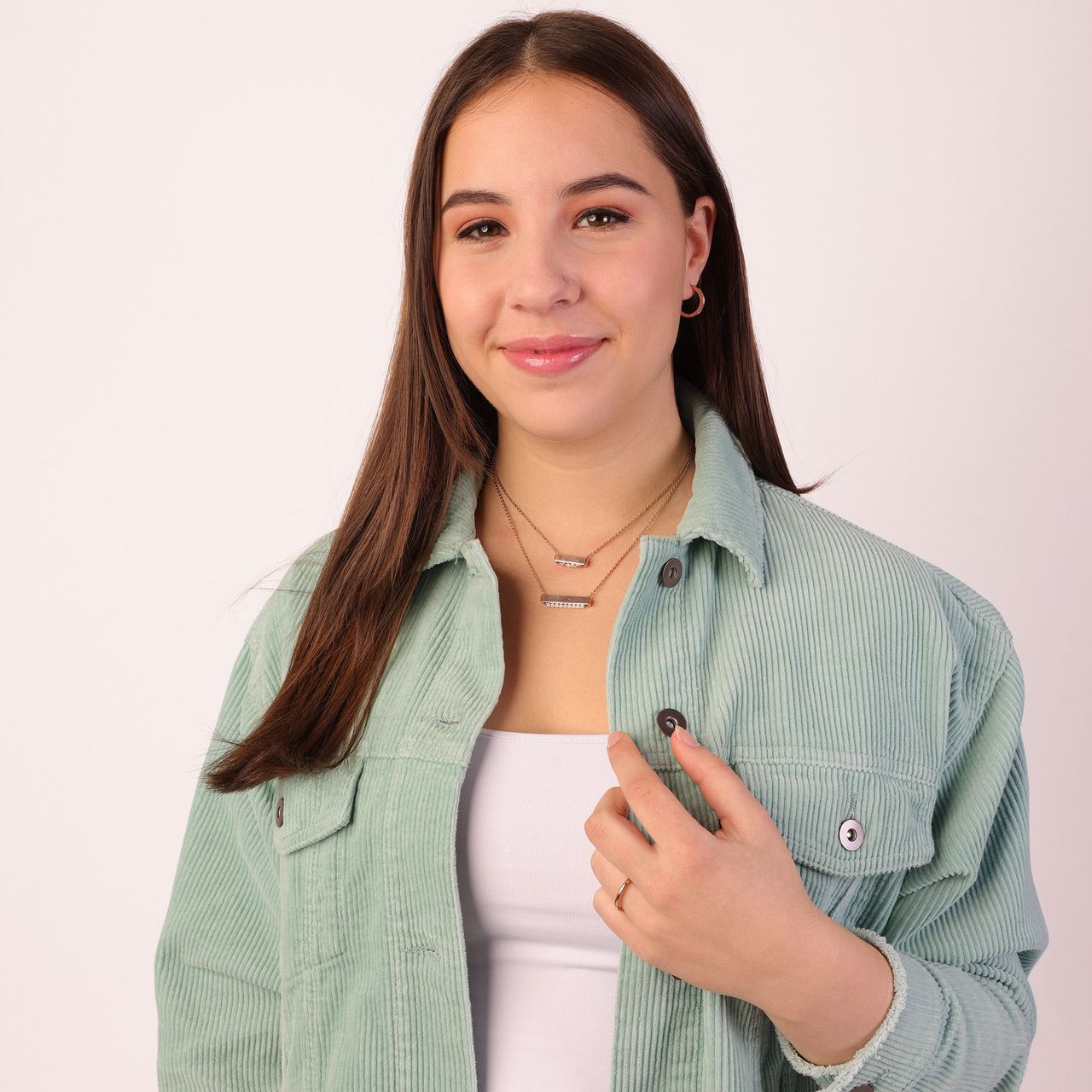 Stainless steel roséplated oorringen met kristal voor dames