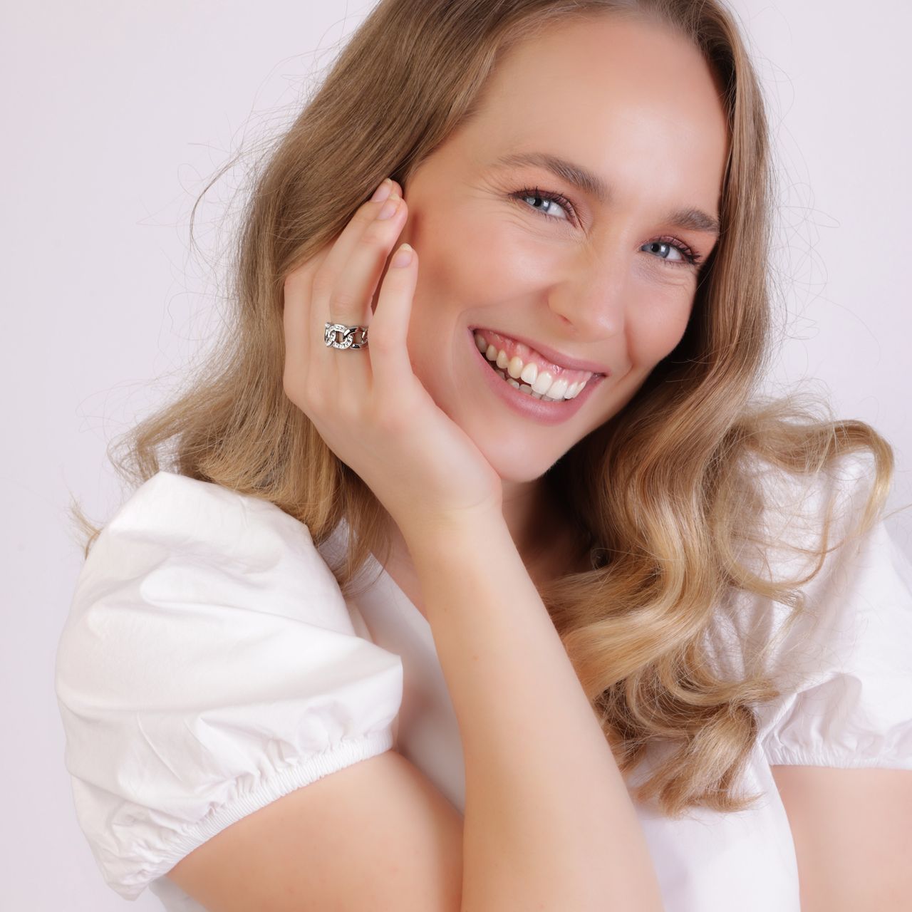 Ring aus Edelstahl Kristall