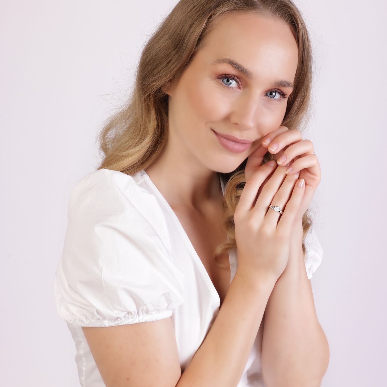Zilveren ring kristal wit opaal