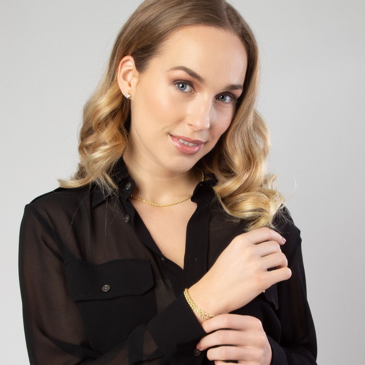 14 karaat geelgouden oorknoppen met zirkonia 6mm voor dames