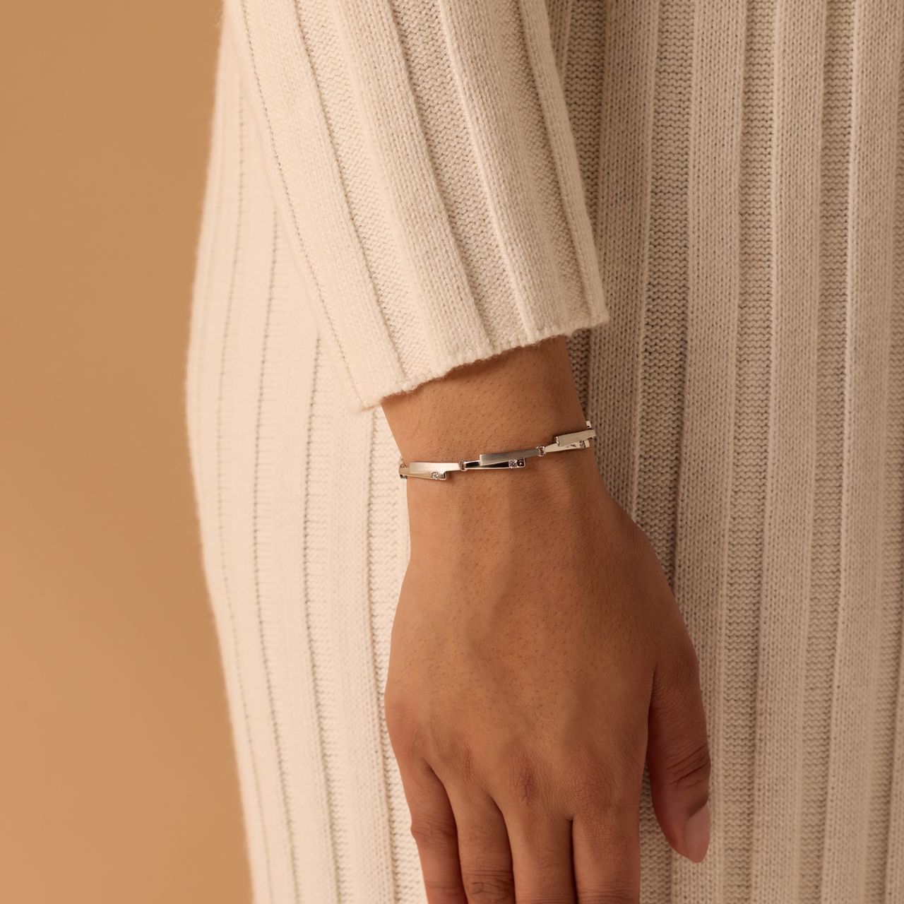 Armband in 925 Silber matt/glänzend Zirkonia