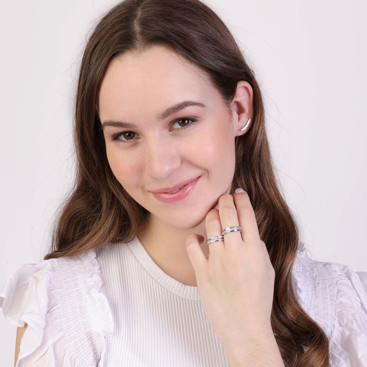 Zilveren ring met zirkonia