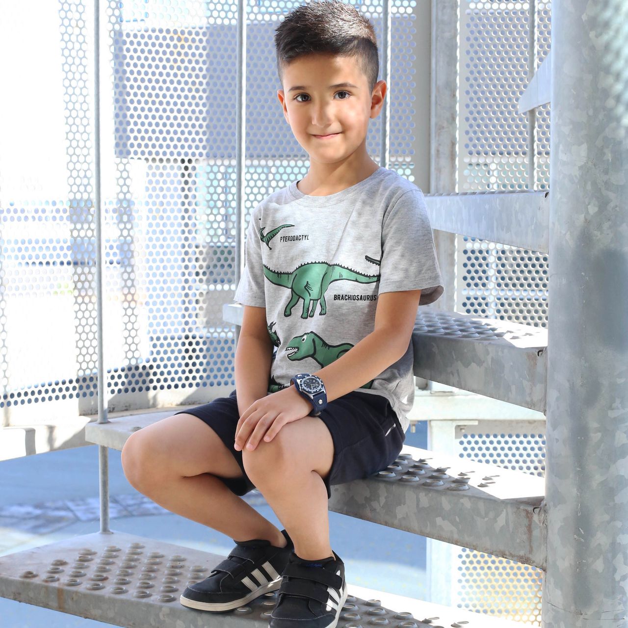 Urban Story Jongenshorloge met blauwe PU leren band