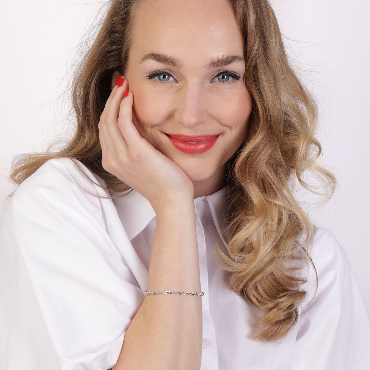 Gerecycleerd zilveren armband gedraaid 19 cm