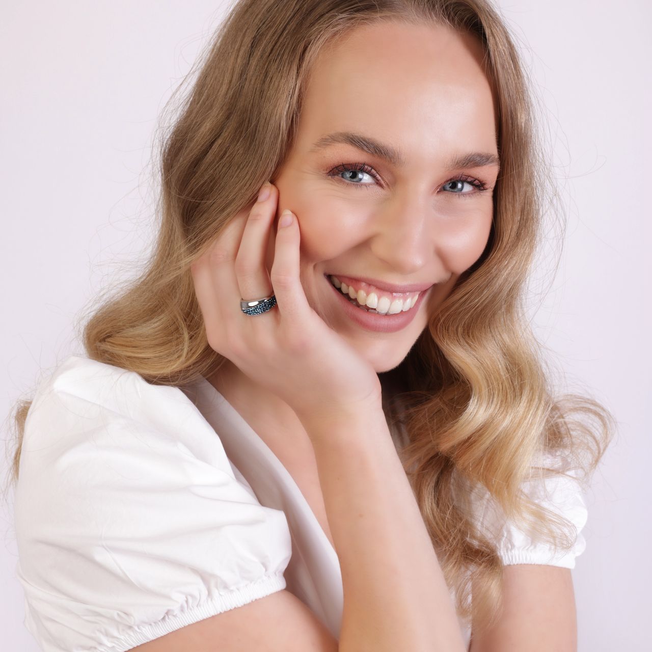 Gerecycled stainless steel ring montana kristal