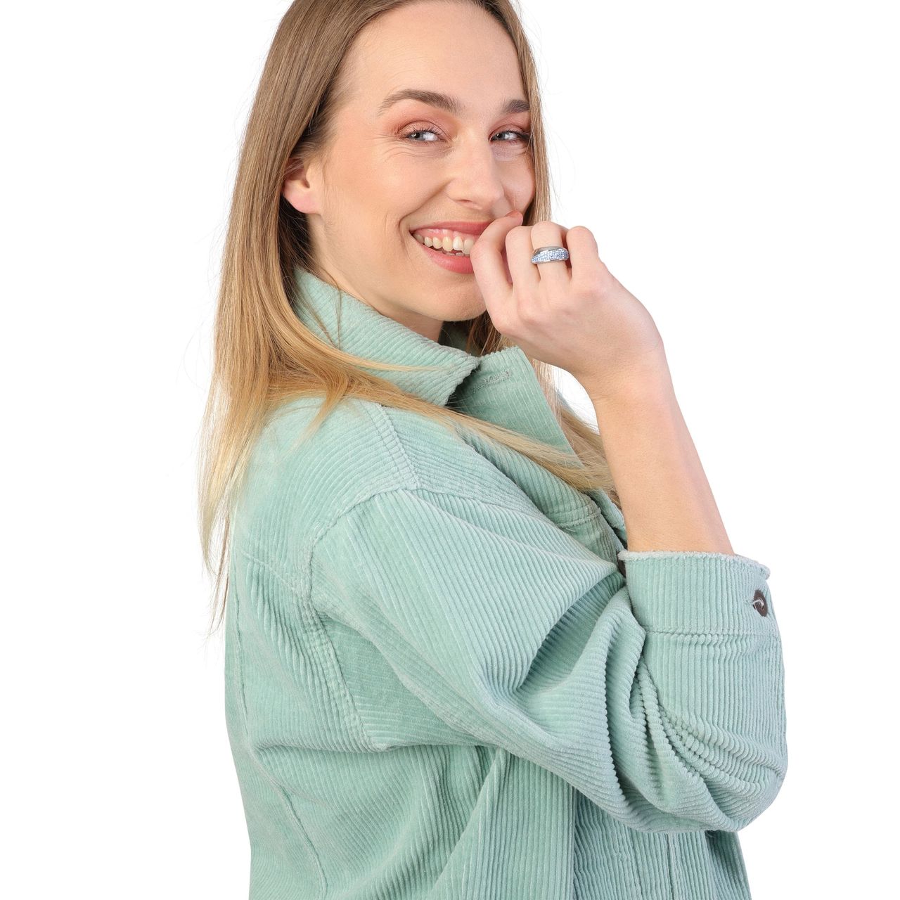 Gerecycled stainless steel ring licht sapphire kristal