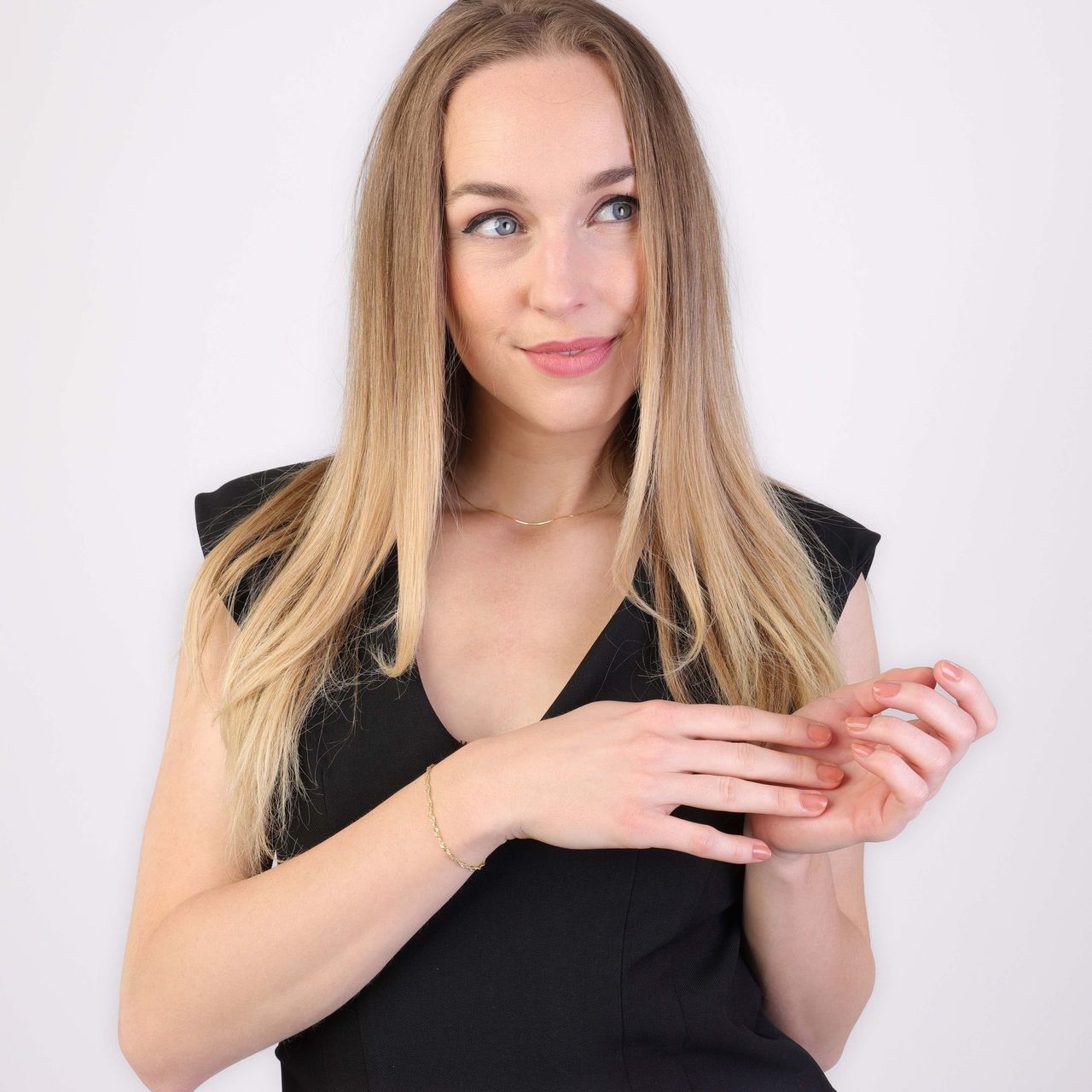9-karätiges Armband mit Fantasie-Kettenglied