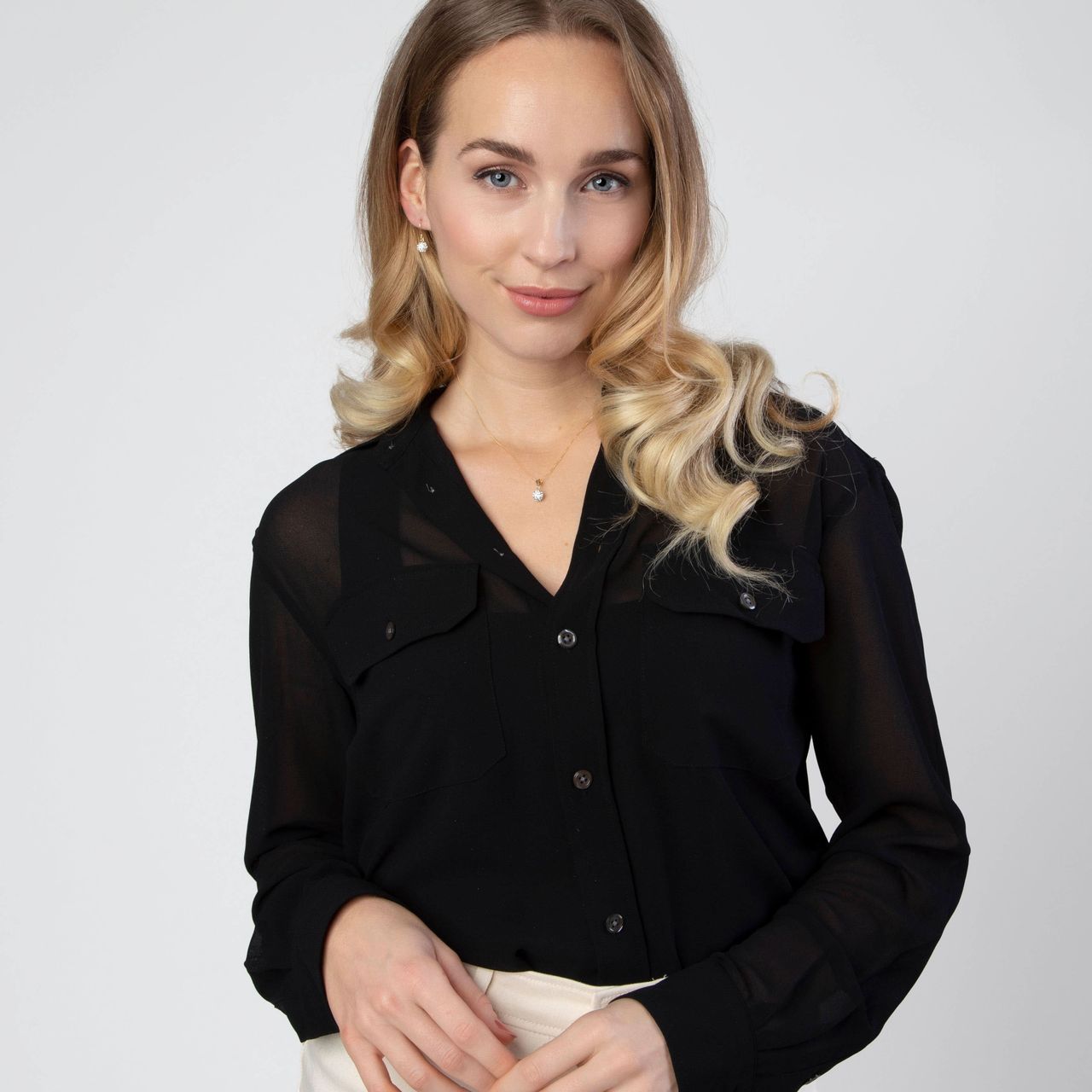 9 karaat ketting met hanger bol kristal 7mm voor dames