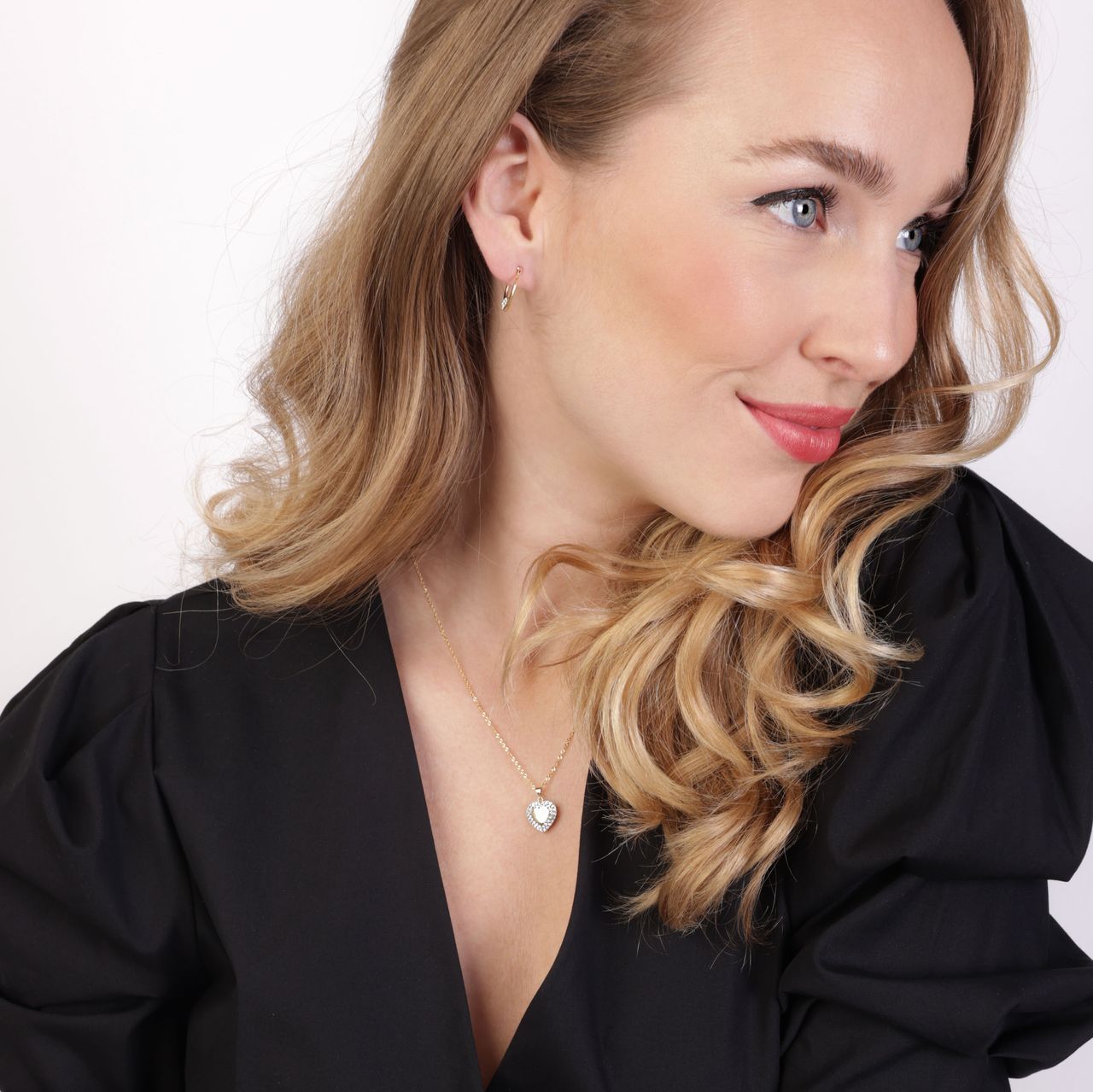 9 Karaat oorbellen ovaal hart kristal