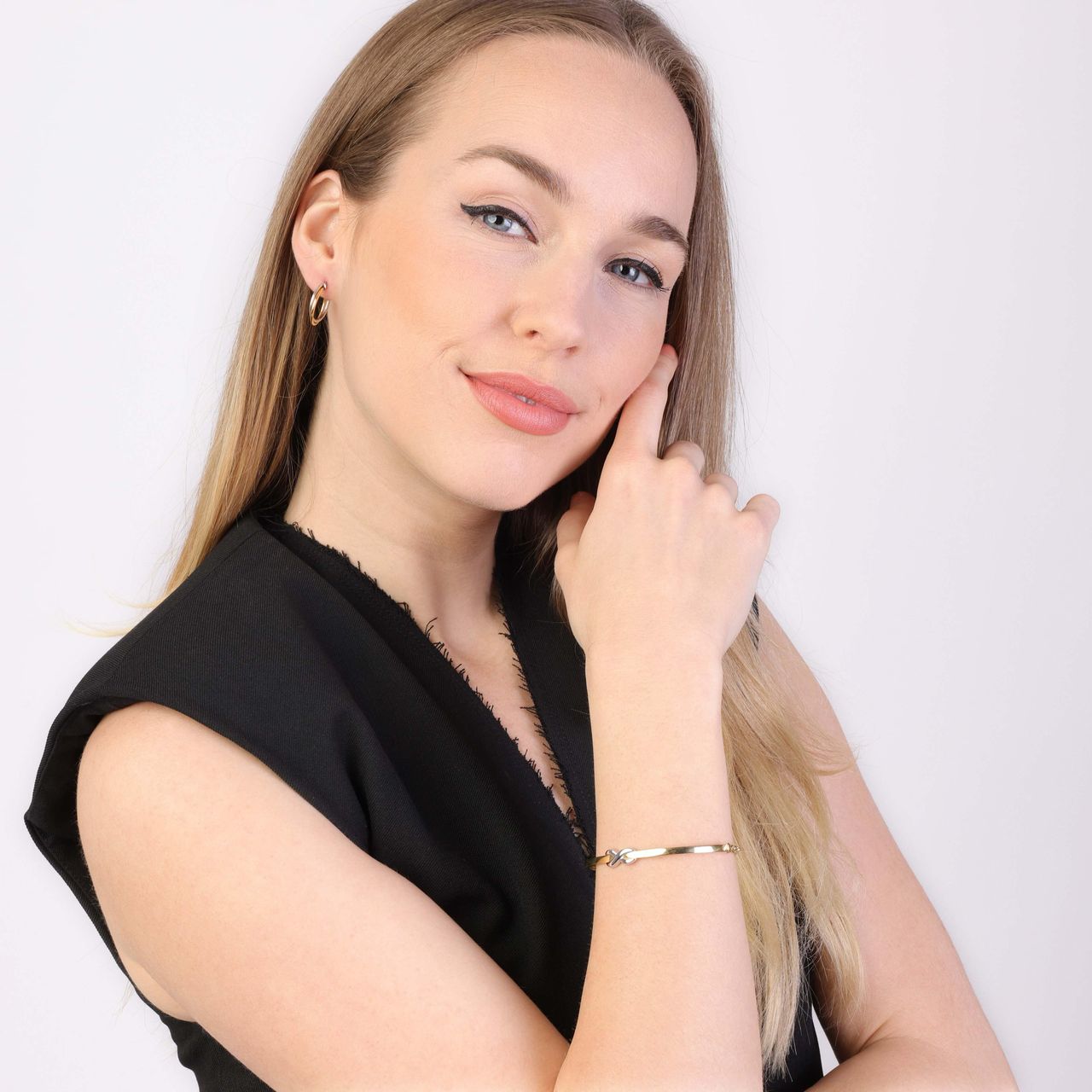 9 Karaat bicolor oorbellen rond