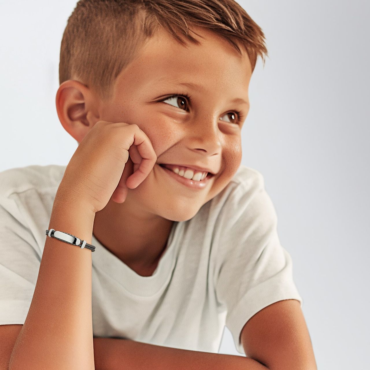 Stainless steel goldplated plaatarmband met kristal voor dames