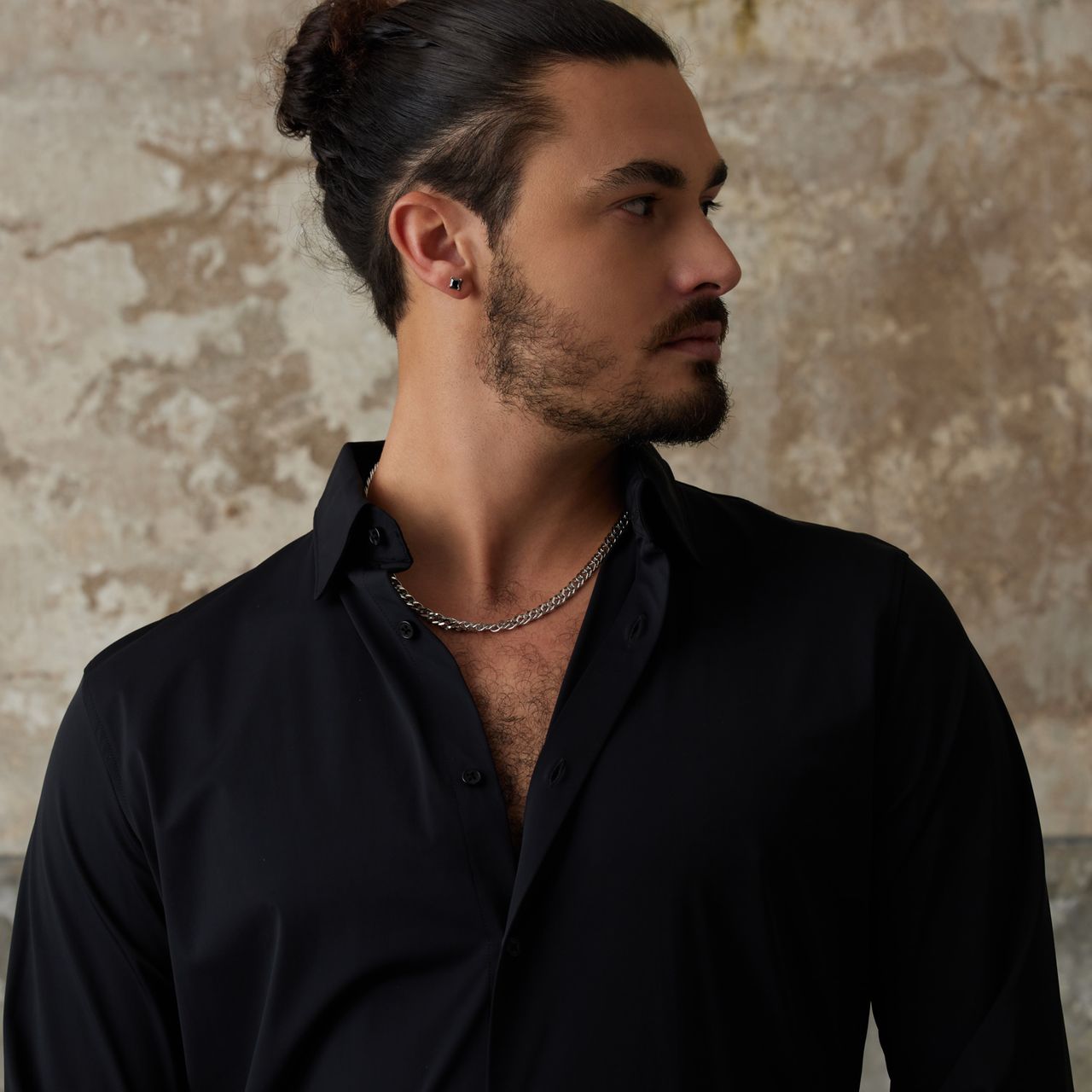 Zilveren oorknoppen met zwarte zirkonia vierkant