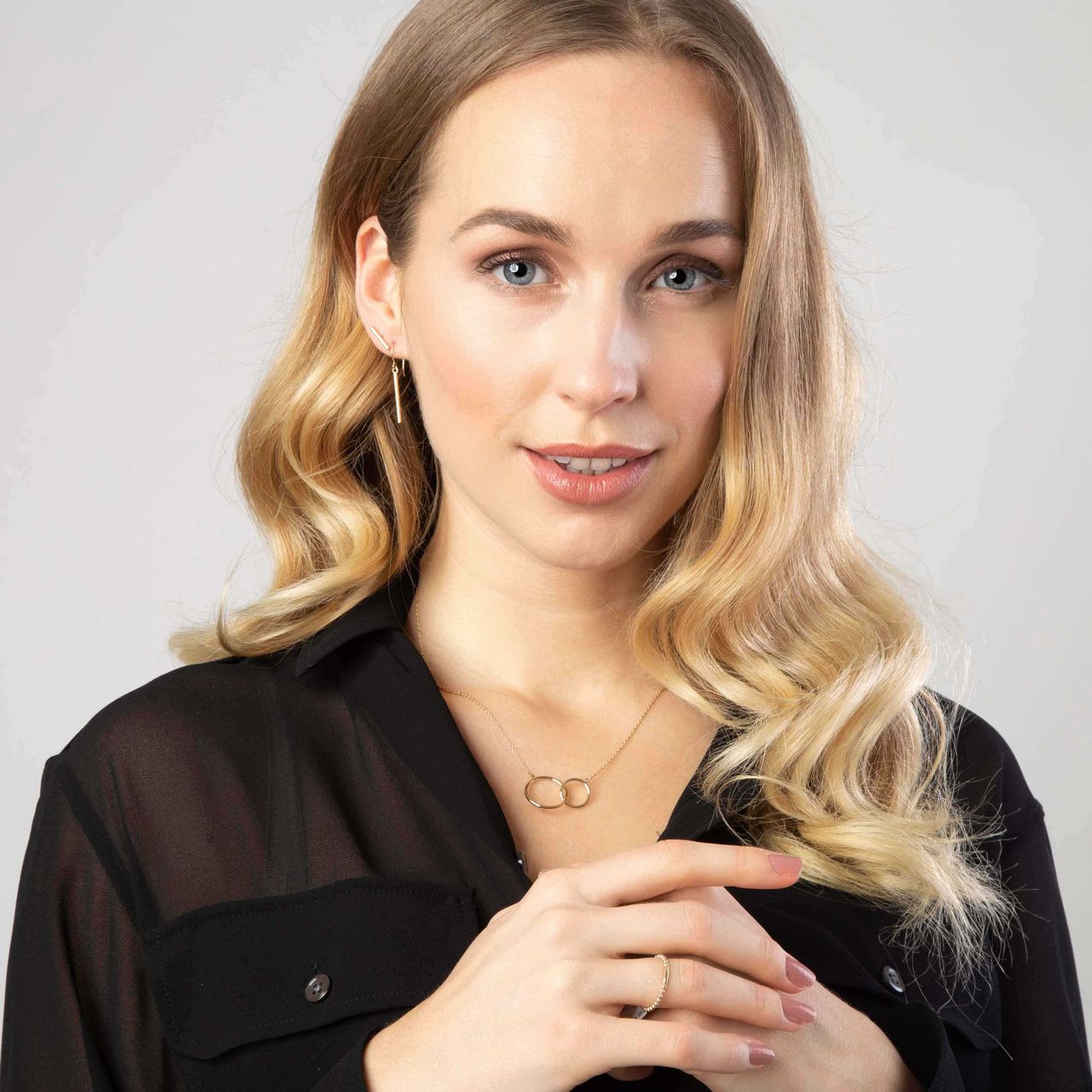14 karaat gouden ketting met hanger cirkels voor dames