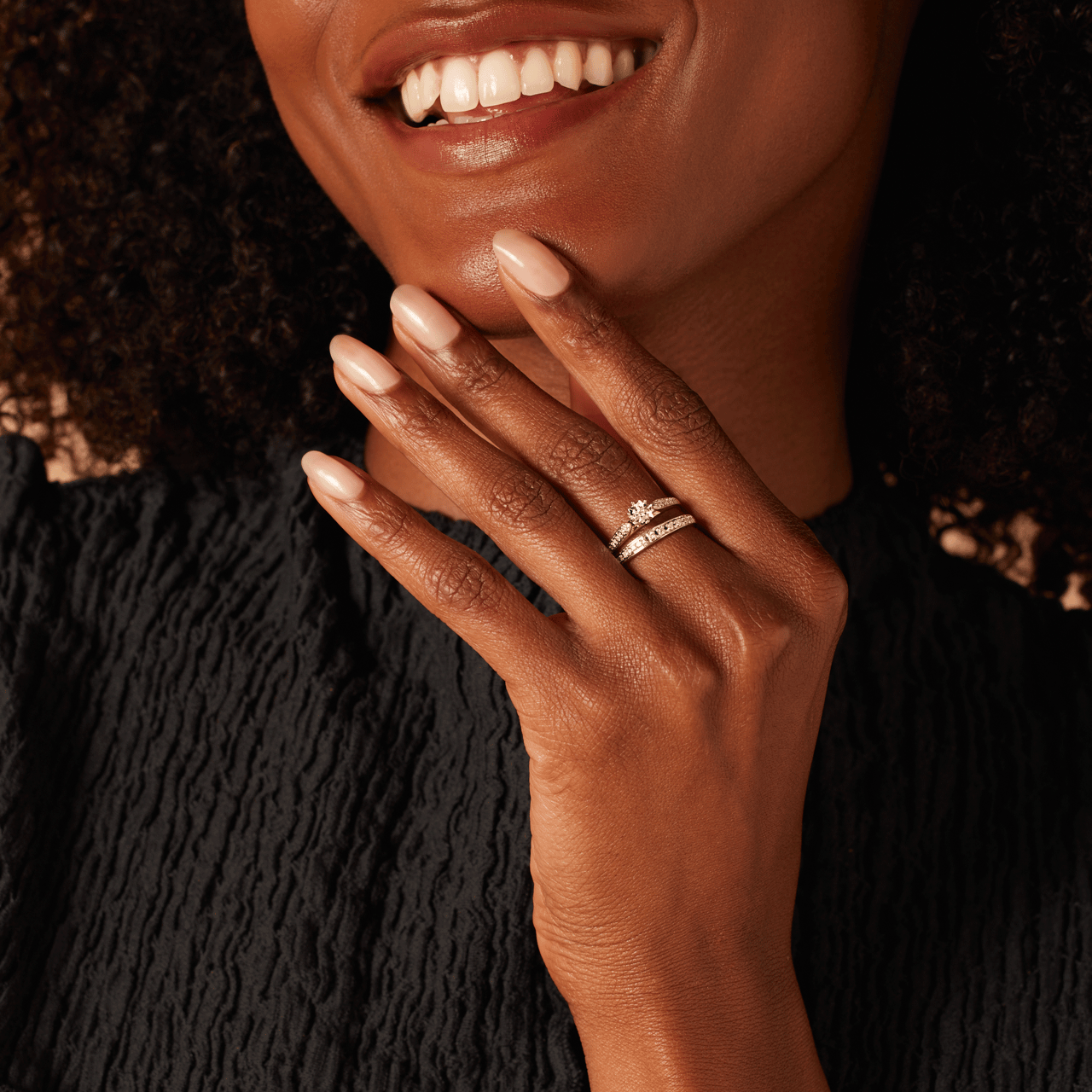 14K geelgouden dubbele ring 20 diamanten 0,10ct