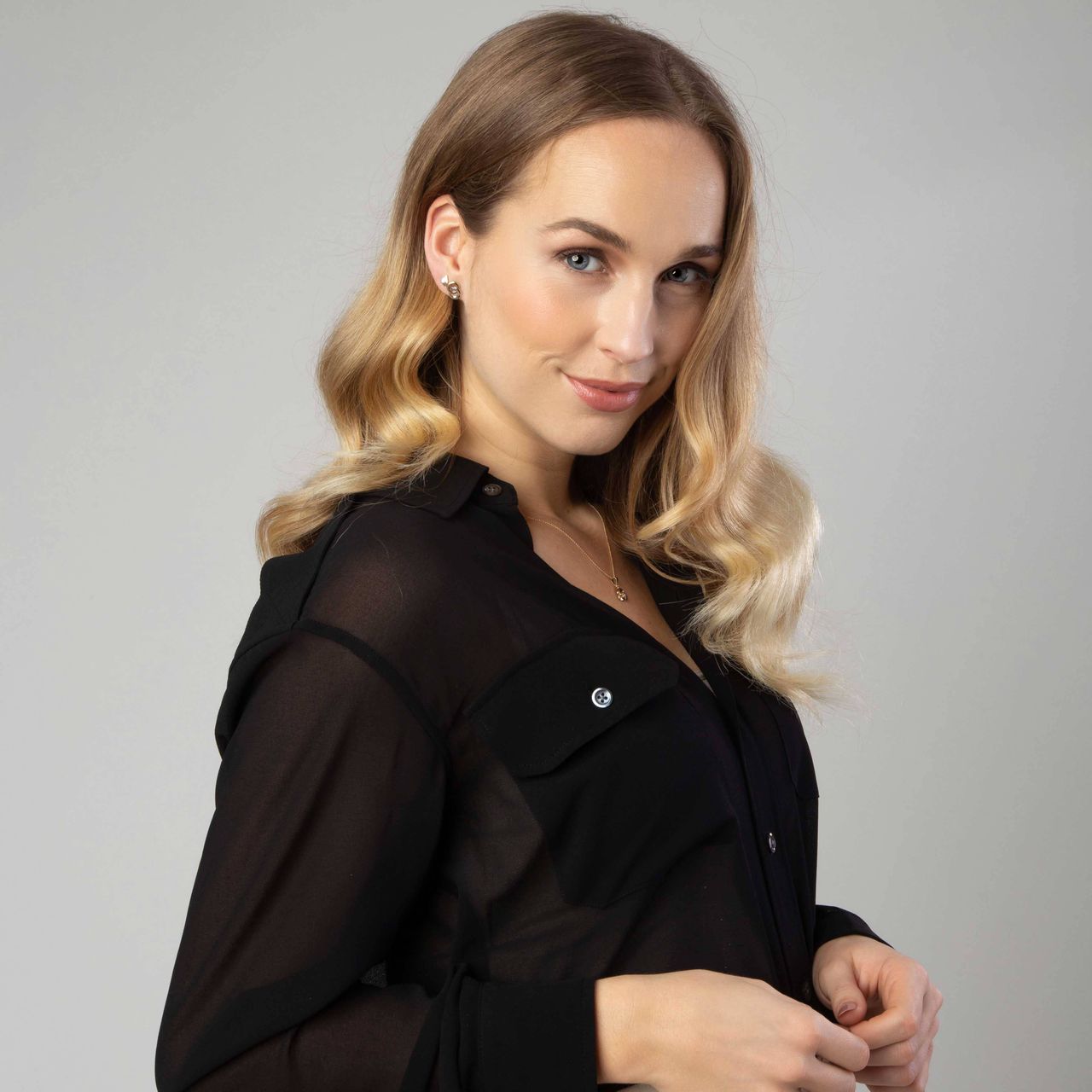 14 karaat gouden tricolor ketting met zirkonia voor dames
