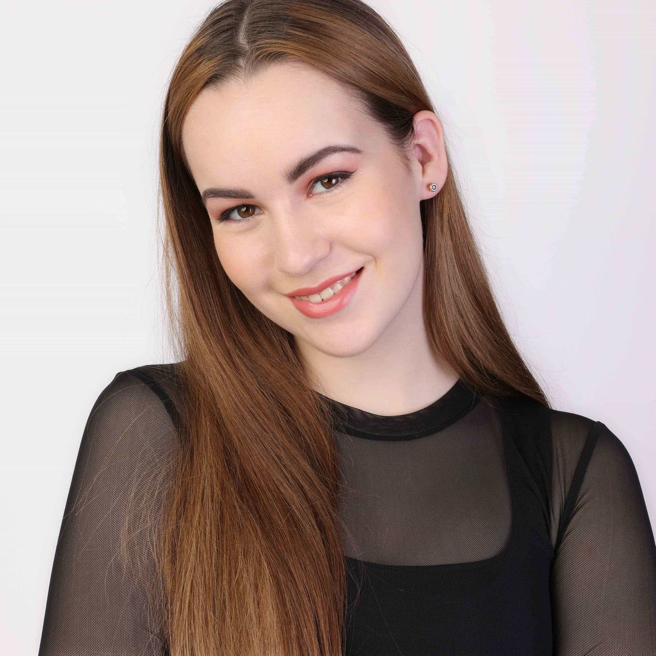 Goldplated oorknoppen met zirkonia voor dames