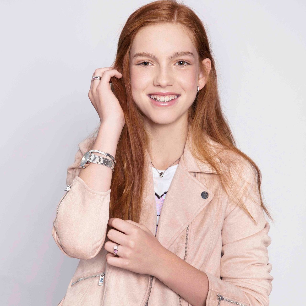 Gerecycled stainless steel kinderset met wit kristal