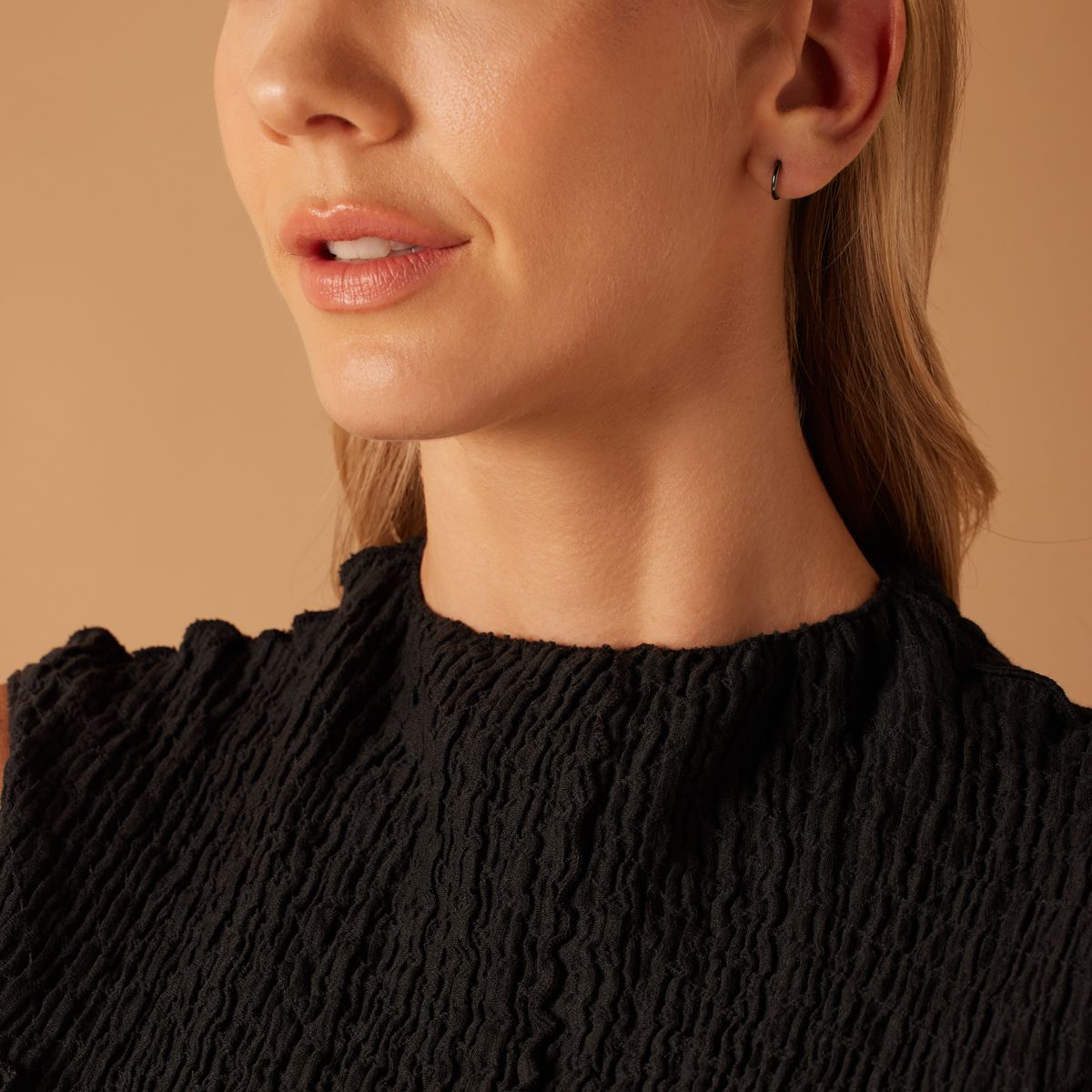 Zilveren blackplated oorringen voor dames