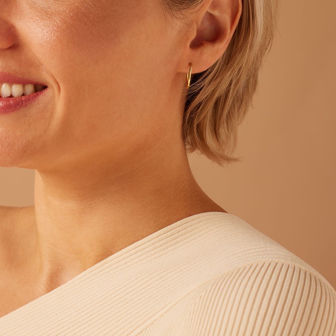 Zilveren oorringen goldplated 15mm voor dames