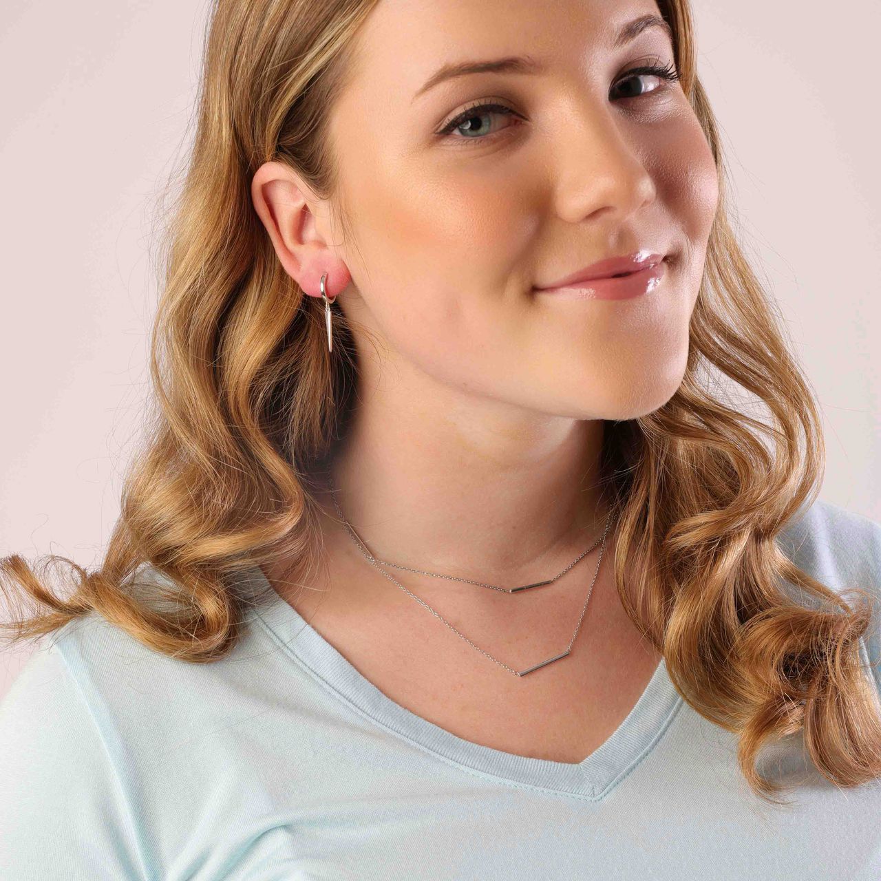 Zilveren ketting bar rhodiumplated